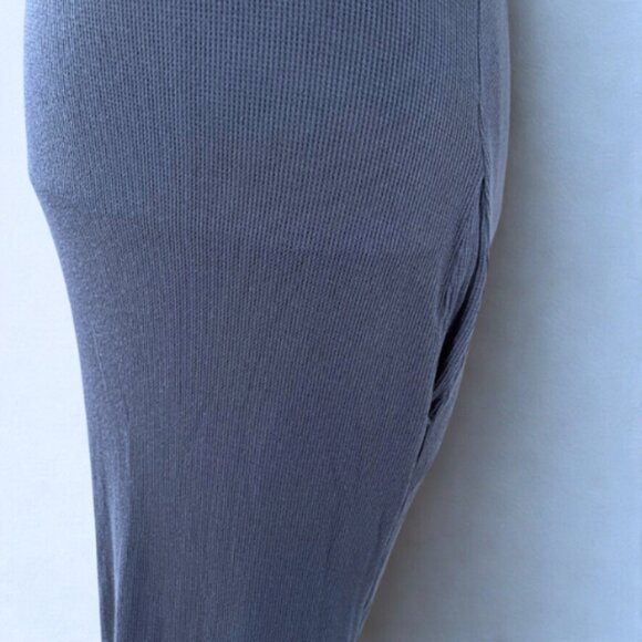 Anthropologie NWOT Soft Ribbed Knit Midi Dress S - Slate Blue - Pockets - Picture 3 of 6